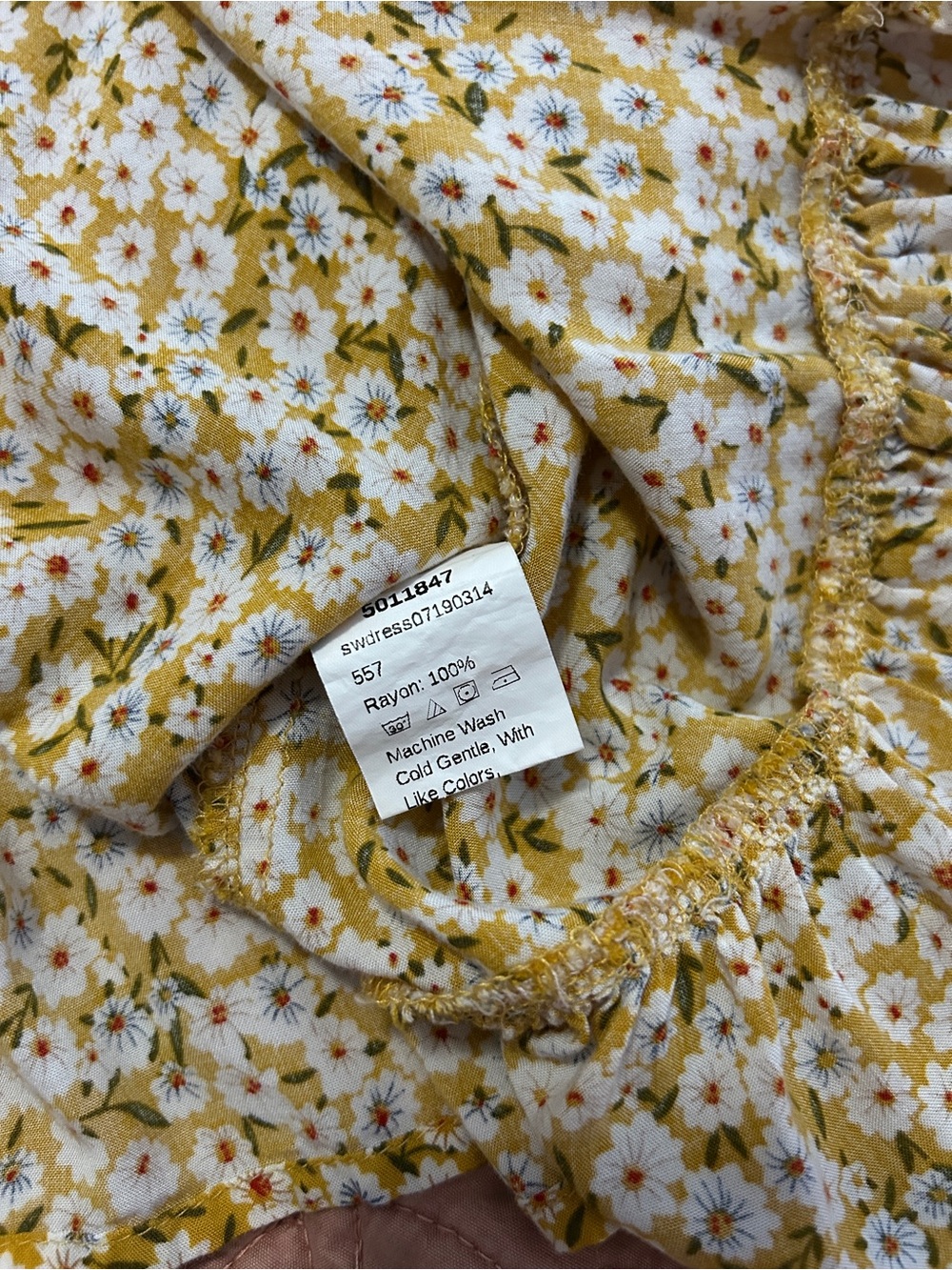 Yellow Floral Ruffle Slip Dress - Picture 7 of 7